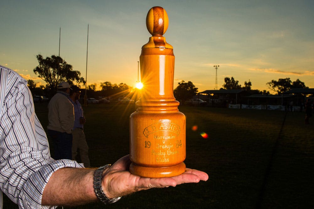 Bush rugby’s version of ‘The Ashes’, contested by Trangie and Narromine since 1984. Photo: RUGBY.com.au/Stuart Walmsley