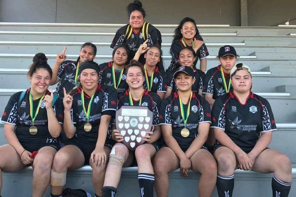 Wests Junior's U16 girls rugby 7s side who were the undefeated shield winners of the TT7s. Photo: Facebook